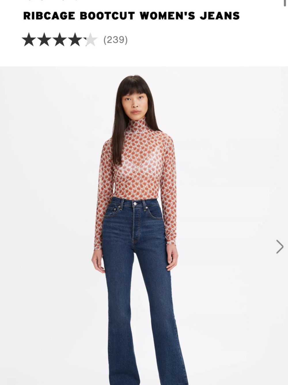 Levi's Ribcage Boot Jeans in Dark Blue Denim